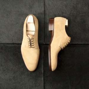 made to order buck suede leathershoe: Saint Crispin's derby model 635