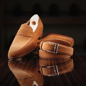 Made to Order Light Suede Loafers Shoe: Saint Crispin's Model #111
