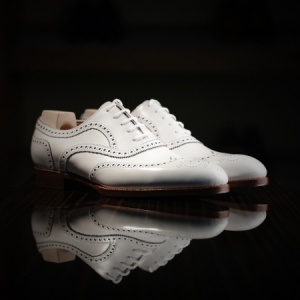 Made to Order White Brogues Shoe: Saint Crispin's Model #305
