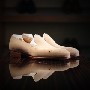 Made to Order Perforated Slip On Shoe: Saint Crispin's Model #530